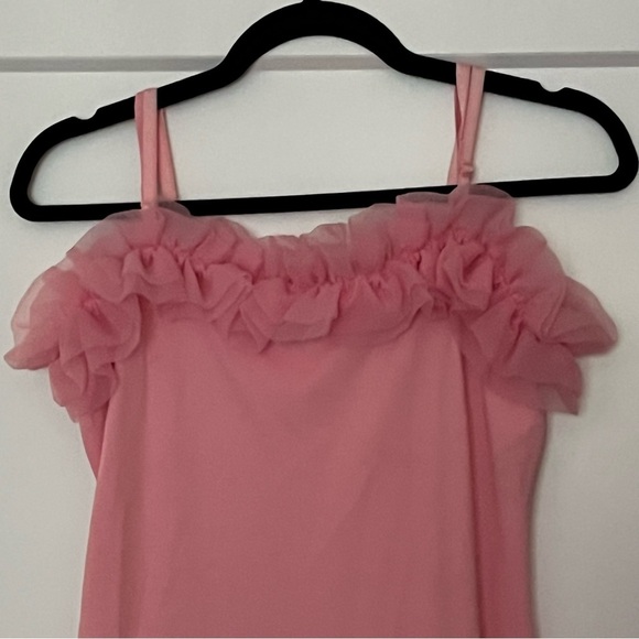 &Other Stories Pink Organza trimmed whimsical midi dress - Picture 4 of 10